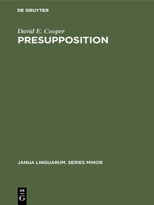 cover image of Presupposition